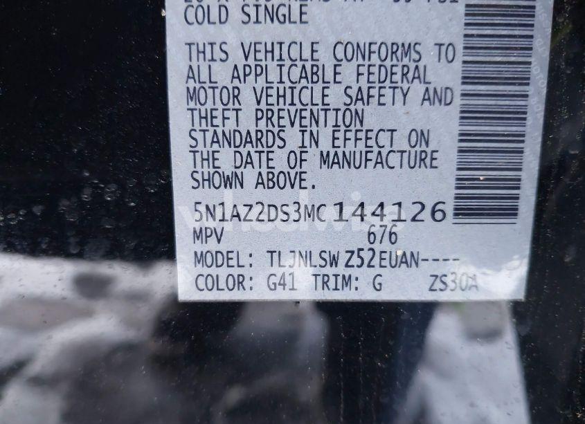 Photo 9 of 2021 Nissan Murano PLATINUM INTELLIGENT AWD (VIN 5N1AZ2DS3MC144126)