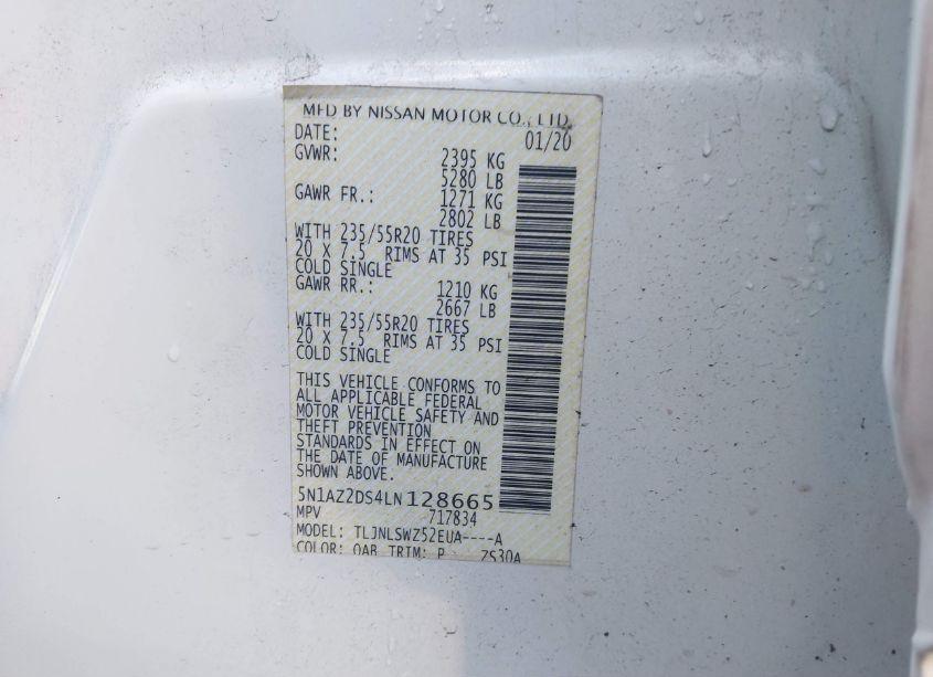 Photo 9 of 2020 Nissan Murano PLATINUM INTELLIGENT AWD (VIN 5N1AZ2DS4LN128665)