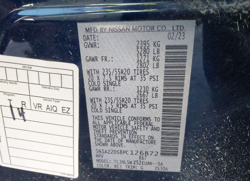 Photo 9 of 2023 Nissan Murano PLATINUM INTELLIGENT AWD (VIN 5N1AZ2DS8PC126872)