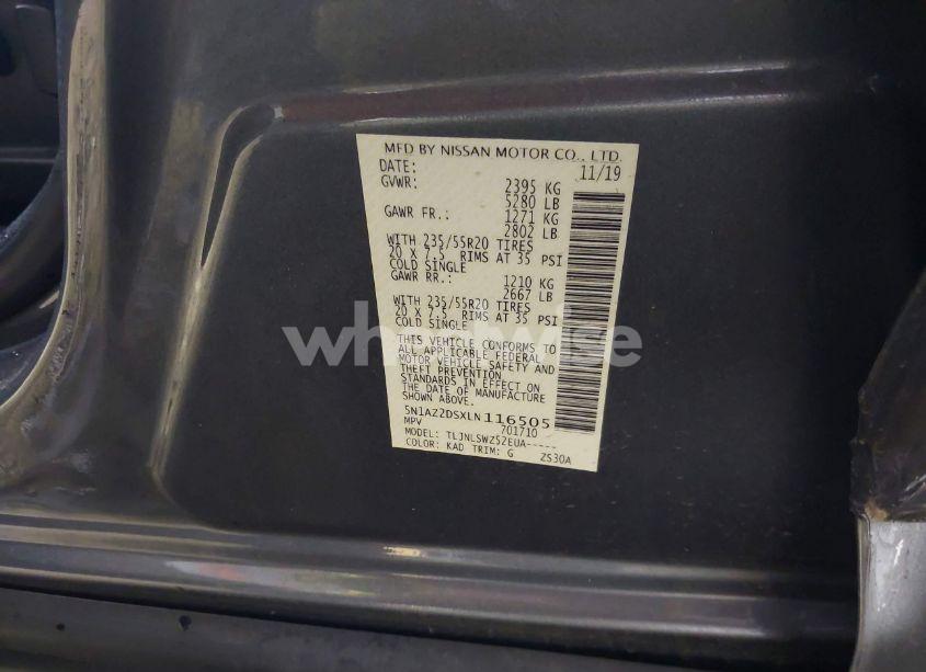 Photo 9 of 2020 Nissan Murano PLATINUM INTELLIGENT AWD (VIN 5N1AZ2DSXLN116505)