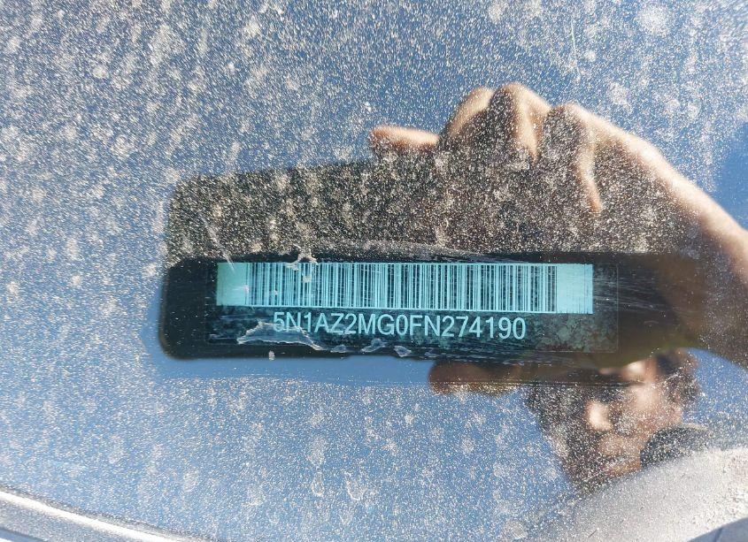 Photo 9 of 2015 Nissan Murano PLATINUM (VIN 5N1AZ2MG0FN274190)