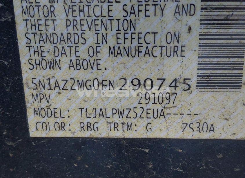 Photo 9 of 2015 Nissan Murano S (VIN 5N1AZ2MG0FN290745)