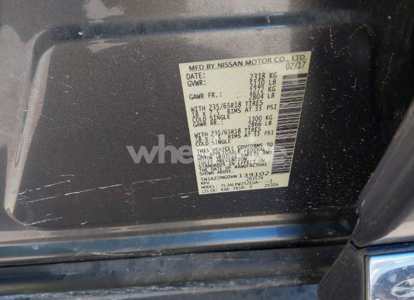 Photo 9 of 2017 Nissan Murano S (VIN 5N1AZ2MG0HN139102)