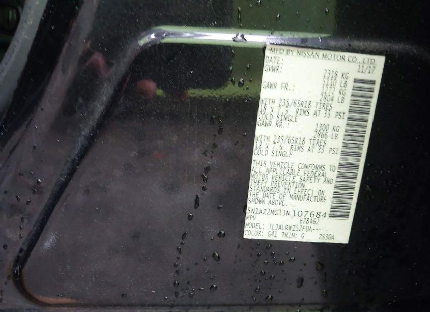 Photo 9 of 2018 Nissan Murano SL (VIN 5N1AZ2MG1JN107684)