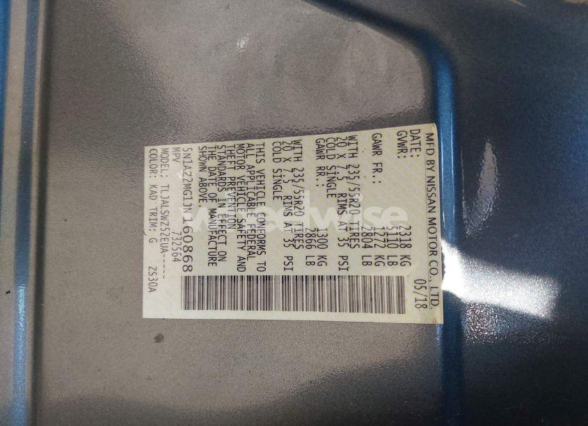 Photo 9 of 2018 Nissan Murano PLATINUM (VIN 5N1AZ2MG1JN160868)