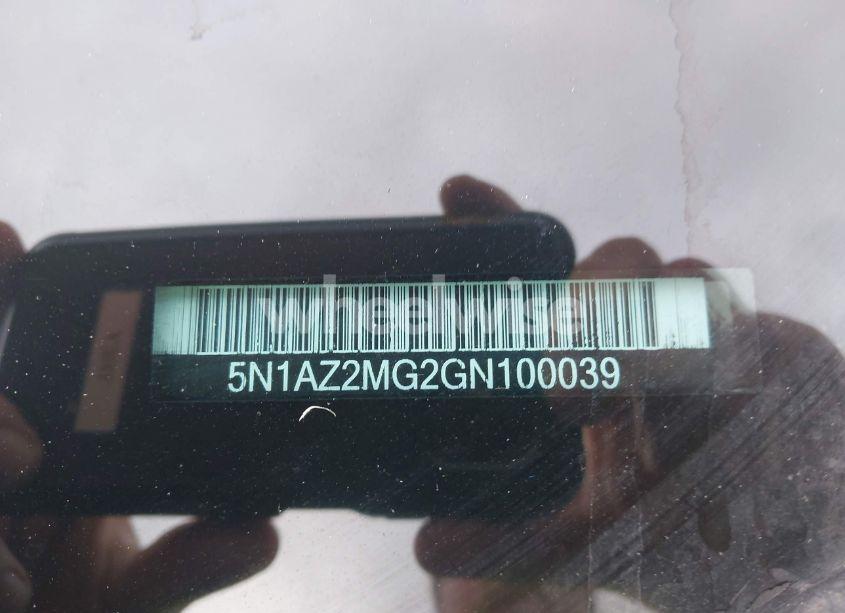 Photo 9 of 2016 Nissan Murano PLATINUM/S/SL/SV (VIN 5N1AZ2MG2GN100039)