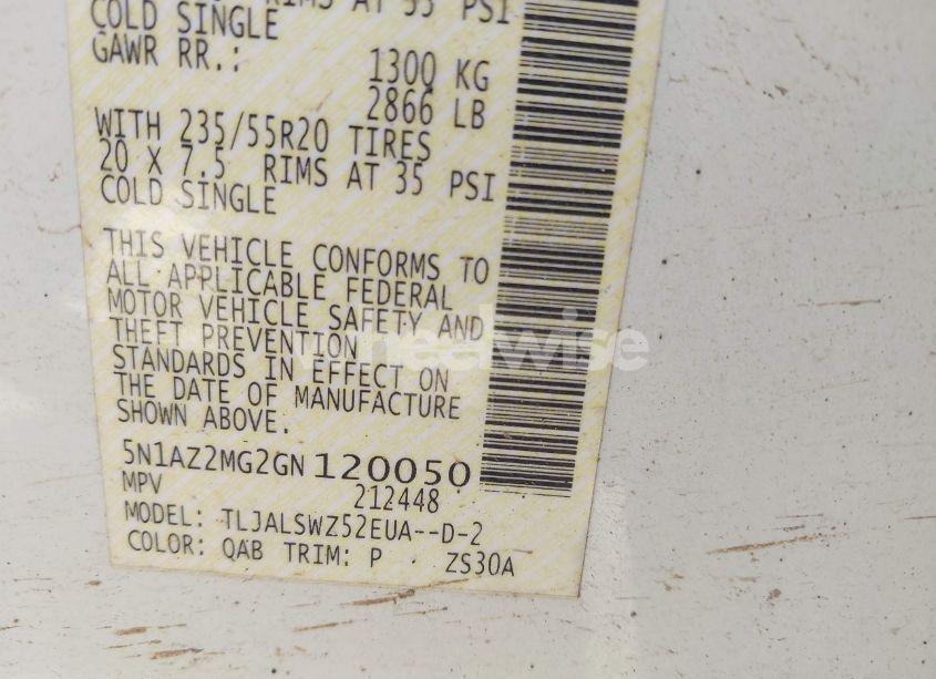 Photo 9 of 2016 Nissan Murano PLATINUM (VIN 5N1AZ2MG2GN120050)