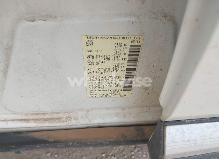 Photo 9 of 2015 Nissan Murano PLATINUM (VIN 5N1AZ2MG4FN262074)