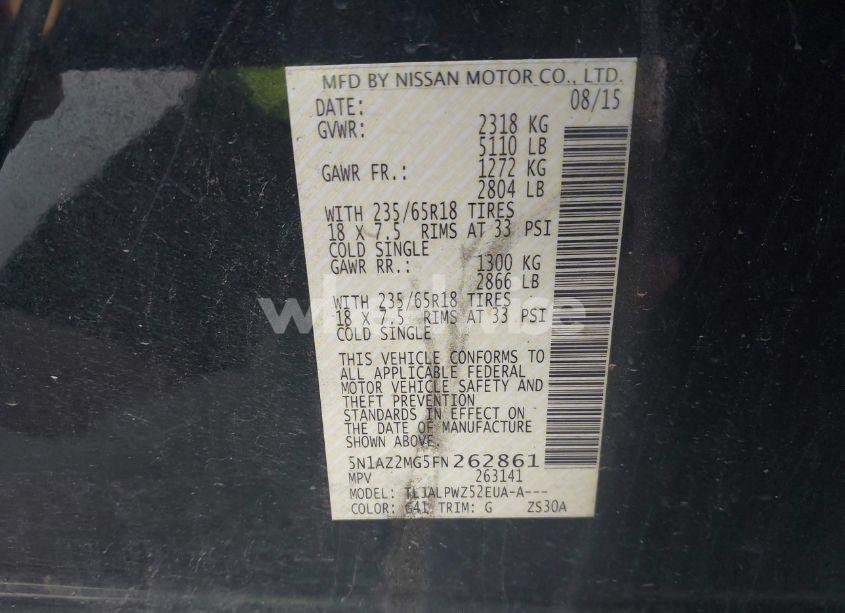 Photo 9 of 2015 Nissan Murano S (VIN 5N1AZ2MG5FN262861)