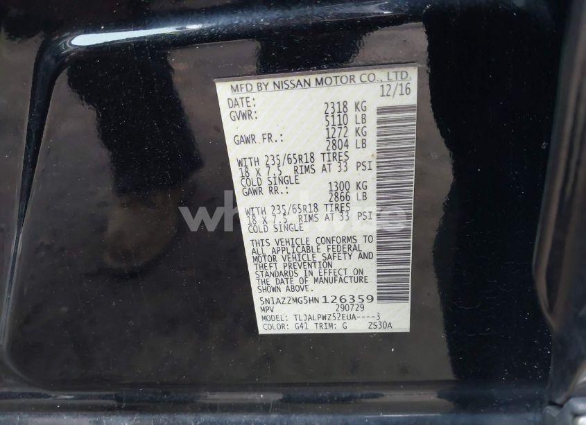 Photo 9 of 2017 Nissan Murano S (VIN 5N1AZ2MG5HN126359)