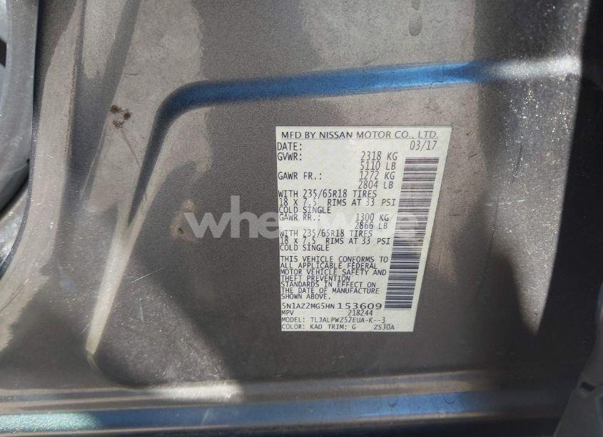 Photo 9 of 2017 Nissan Murano S (VIN 5N1AZ2MG5HN153609)