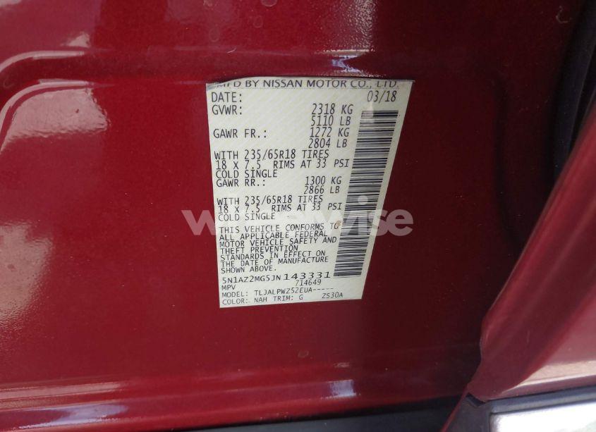 Photo 9 of 2018 Nissan Murano S (VIN 5N1AZ2MG5JN143331)