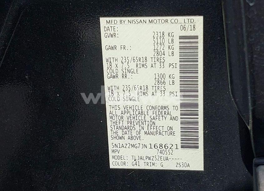 Photo 9 of 2018 Nissan Murano S (VIN 5N1AZ2MG7JN168621)