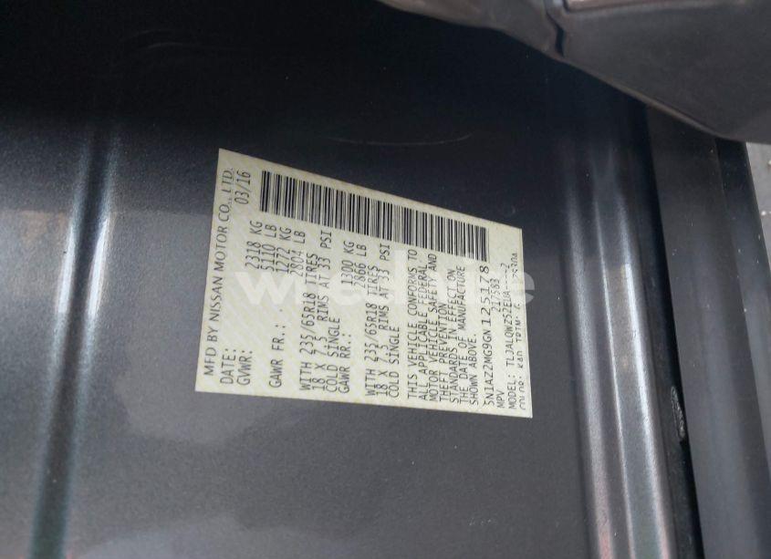 Photo 9 of 2016 Nissan Murano PLATINUM/S/SL/SV (VIN 5N1AZ2MG9GN125178)