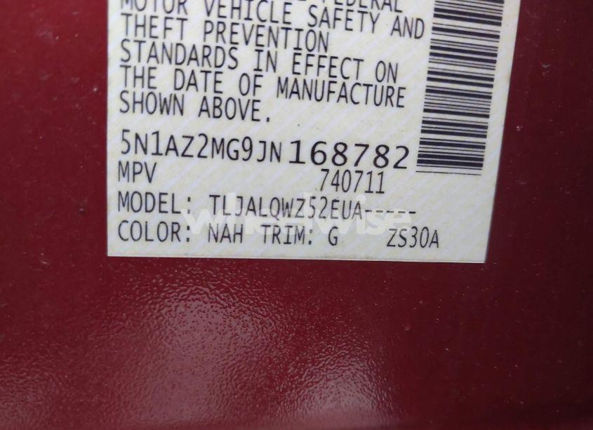 Photo 9 of 2018 Nissan Murano SV (VIN 5N1AZ2MG9JN168782)