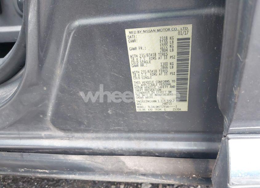 Photo 9 of 2017 Nissan Murano SV (VIN 5N1AZ2MGXHN134392)