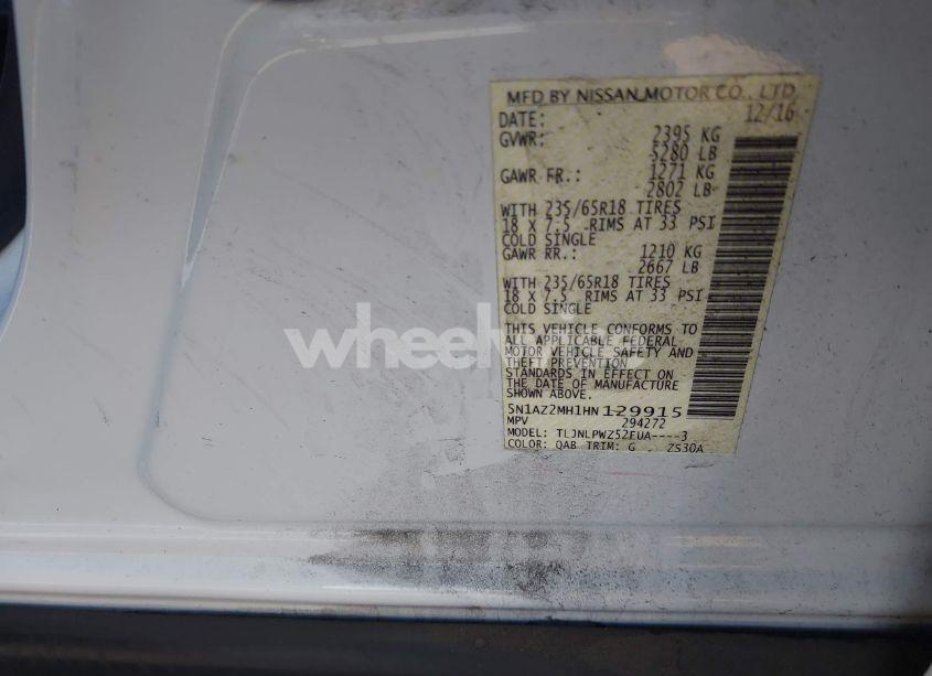 Photo 9 of 2017 Nissan Murano S (VIN 5N1AZ2MH1HN129915)