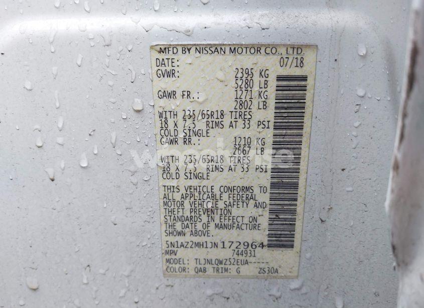 Photo 9 of 2018 Nissan Murano SV (VIN 5N1AZ2MH1JN172964)