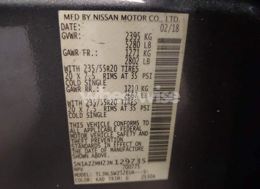 Photo 9 of 2018 Nissan Murano PLATINUM (VIN 5N1AZ2MH2JN129735)