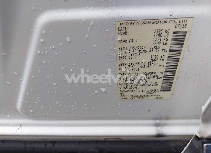 Photo 9 of 2018 Nissan Murano PLATINUM (VIN 5N1AZ2MH3JN172061)