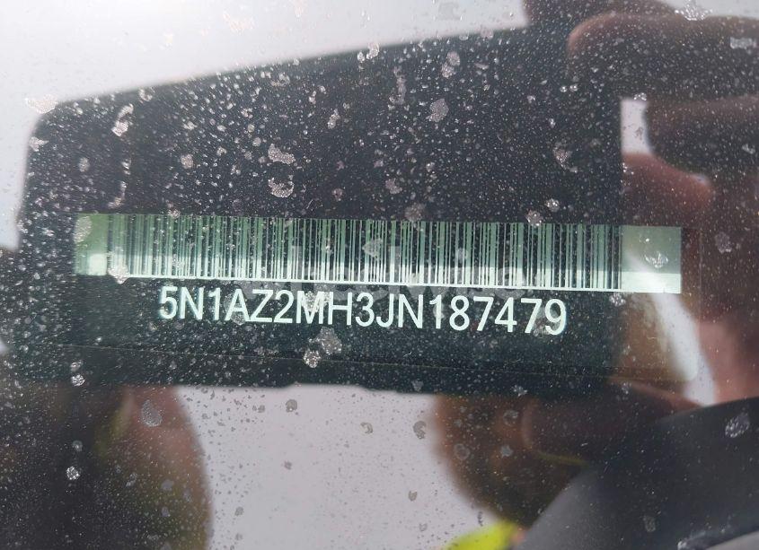 Photo 9 of 2018 Nissan Murano SL (VIN 5N1AZ2MH3JN187479)