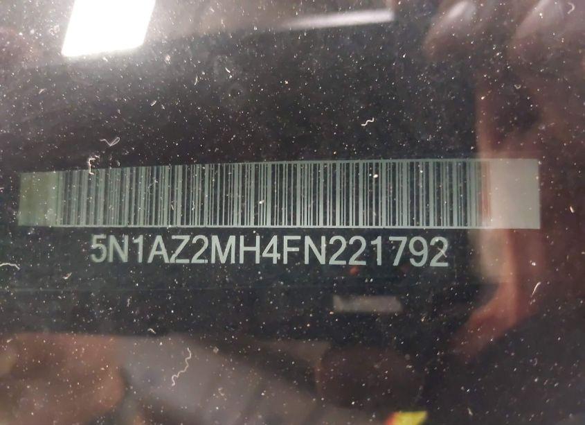 Photo 9 of 2015 Nissan Murano SL (VIN 5N1AZ2MH4FN221792)