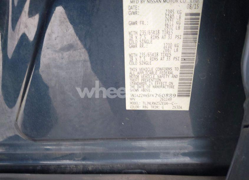 Photo 9 of 2015 Nissan Murano SL (VIN 5N1AZ2MH5FN260889)