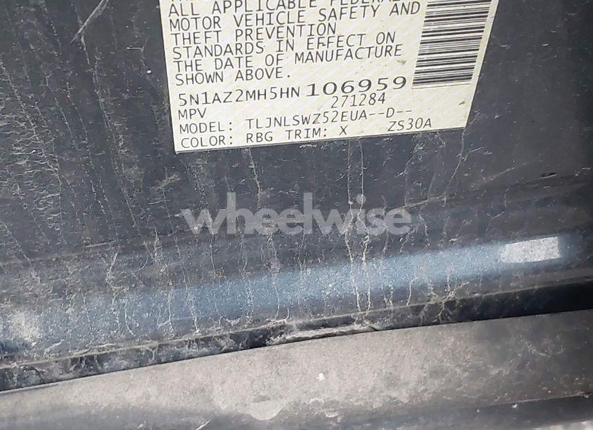 Photo 9 of 2017 Nissan Murano PLATINUM (VIN 5N1AZ2MH5HN106959)