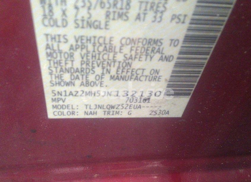 Photo 9 of 2018 Nissan Murano SV (VIN 5N1AZ2MH5JN132130)