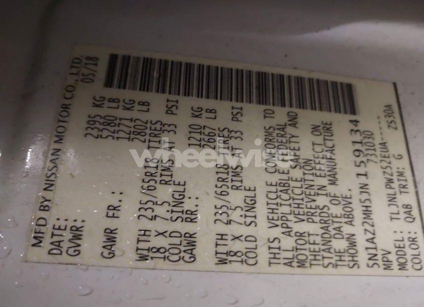 Photo 9 of 2018 Nissan Murano S (VIN 5N1AZ2MH5JN159134)