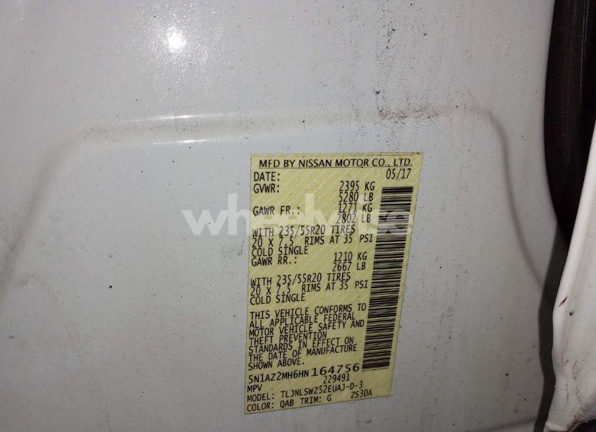 Photo 9 of 2017 Nissan Murano PLATINUM (VIN 5N1AZ2MH6HN164756)