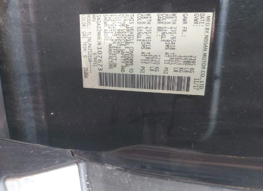 Photo 9 of 2018 Nissan Murano S (VIN 5N1AZ2MH6JN107673)