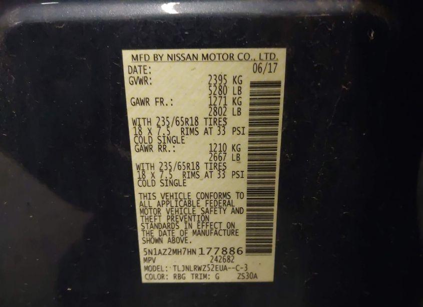 Photo 9 of 2017 Nissan Murano SL (VIN 5N1AZ2MH7HN177886)