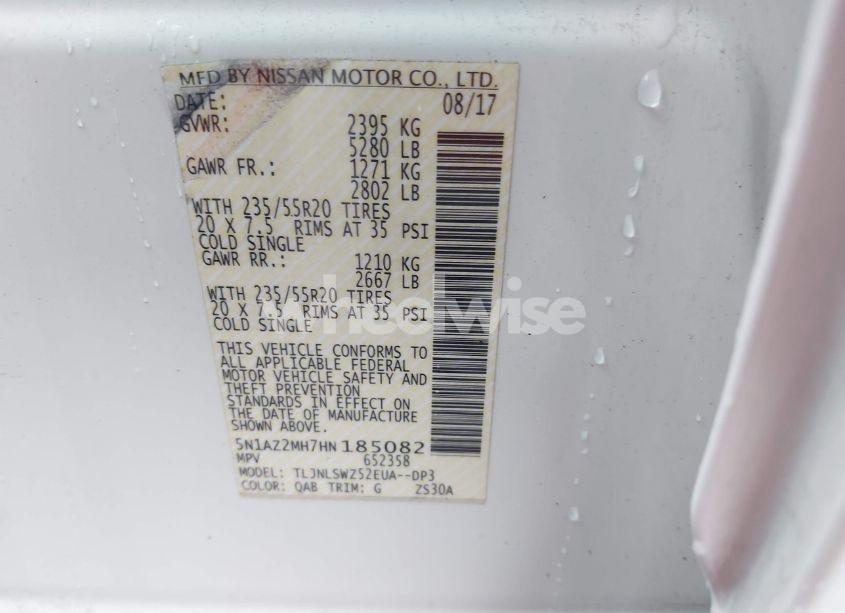 Photo 9 of 2017 Nissan Murano PLATINUM (VIN 5N1AZ2MH7HN185082)