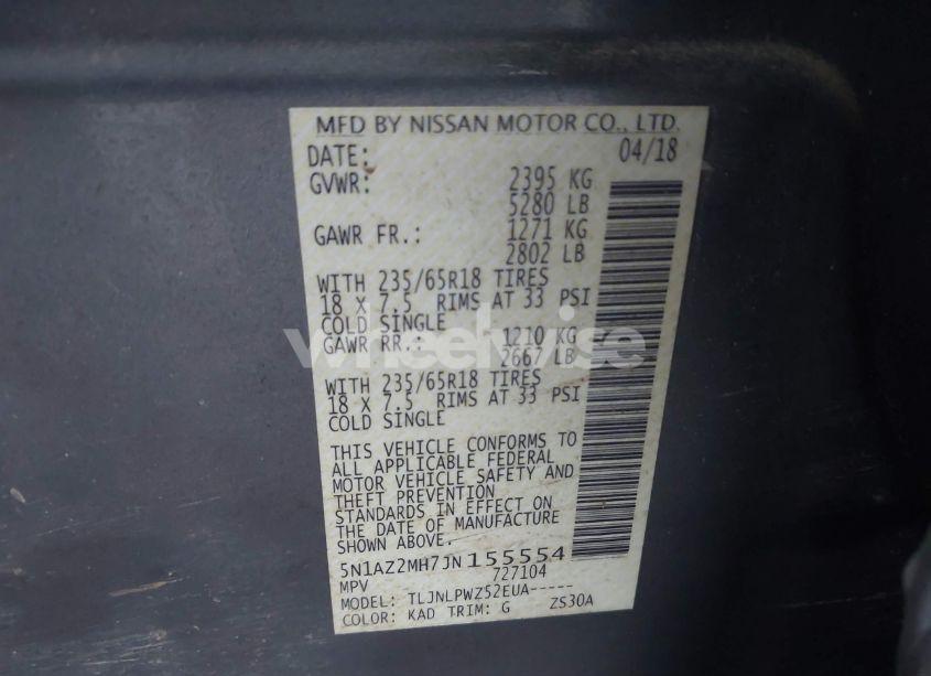 Photo 9 of 2018 Nissan Murano S (VIN 5N1AZ2MH7JN155554)