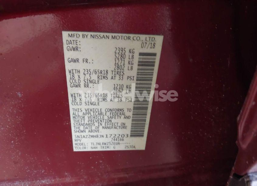 Photo 9 of 2018 Nissan Murano SL (VIN 5N1AZ2MH8JN172203)