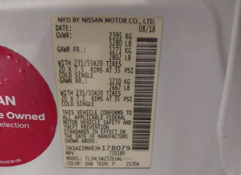 Photo 9 of 2018 Nissan Murano PLATINUM (VIN 5N1AZ2MH8JN178079)