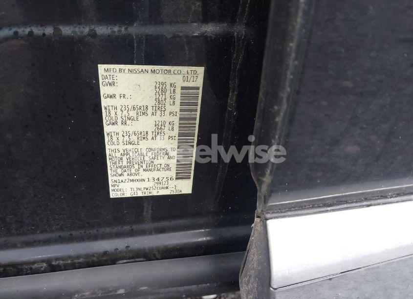 Photo 9 of 2017 Nissan Murano S (VIN 5N1AZ2MHXHN134756)