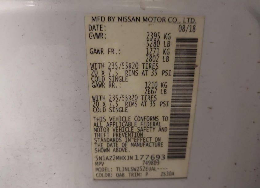 Photo 9 of 2018 Nissan Murano PLATINUM (VIN 5N1AZ2MHXJN177693)