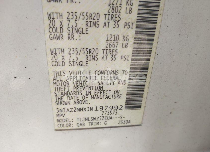 Photo 9 of 2018 Nissan Murano PLATINUM (VIN 5N1AZ2MHXJN197992)