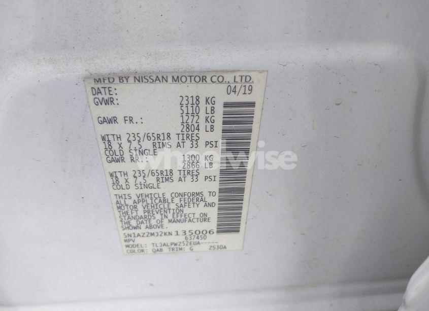 Photo 9 of 2019 Nissan Murano S (VIN 5N1AZ2MJ2KN135006)