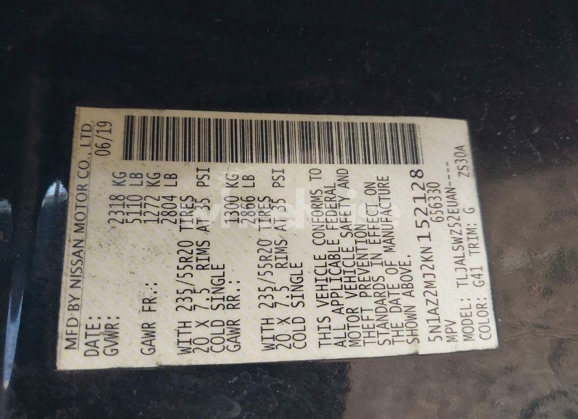 Photo 9 of 2019 Nissan Murano PLATINUM (VIN 5N1AZ2MJ2KN152128)