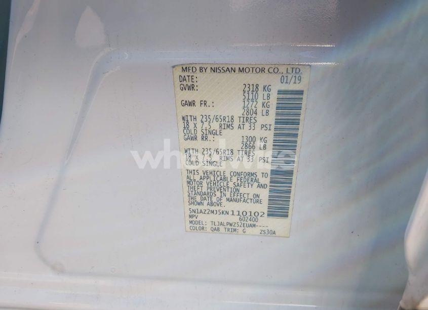 Photo 9 of 2019 Nissan Murano S (VIN 5N1AZ2MJ5KN110102)