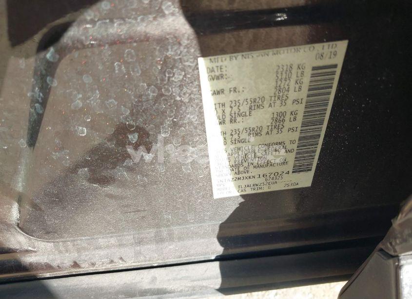 Photo 9 of 2019 Nissan Murano SL (VIN 5N1AZ2MJXKN167024)