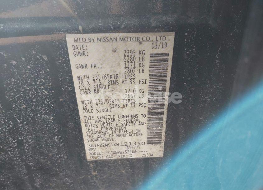 Photo 9 of 2019 Nissan Murano S (VIN 5N1AZ2MS1KN121350)