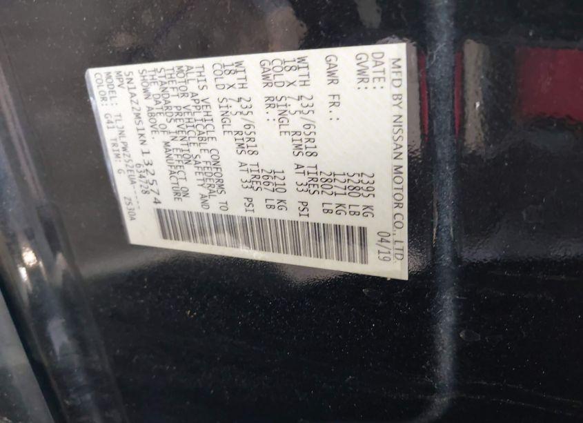 Photo 9 of 2019 Nissan Murano S (VIN 5N1AZ2MS1KN132574)