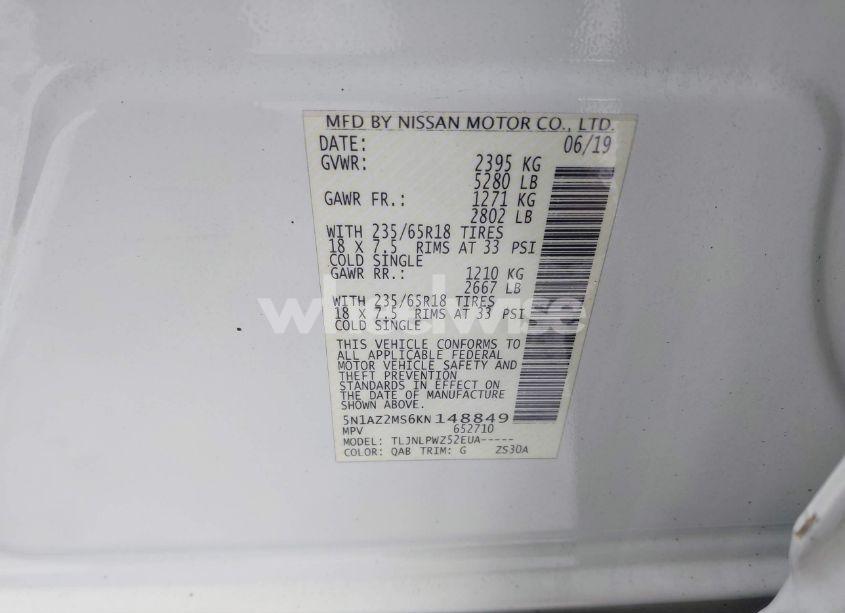 Photo 9 of 2019 Nissan Murano S (VIN 5N1AZ2MS6KN148849)