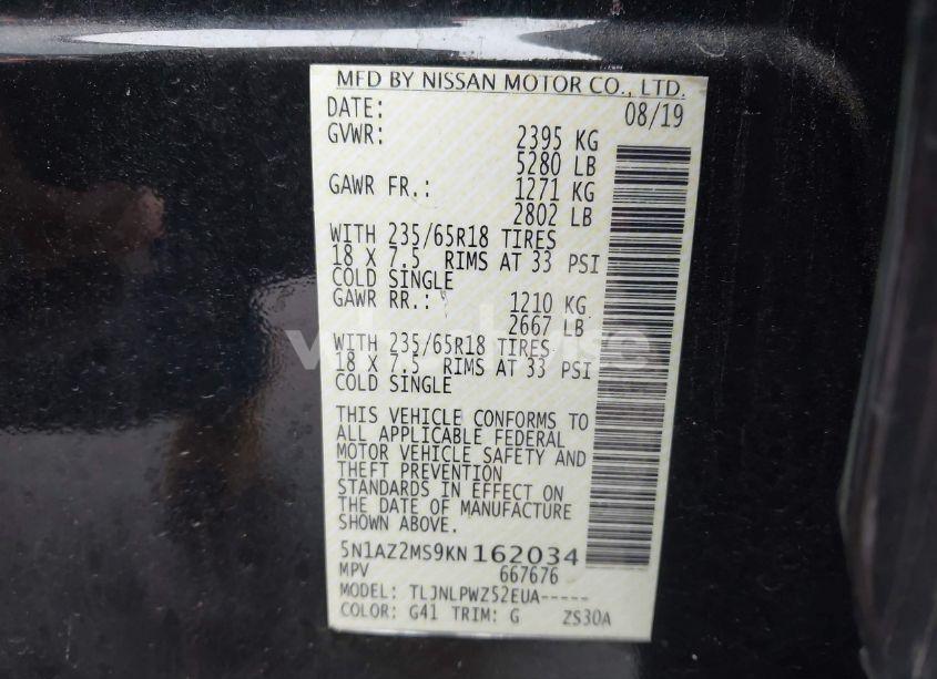 Photo 9 of 2019 Nissan Murano S (VIN 5N1AZ2MS9KN162034)