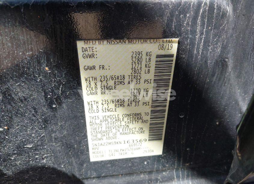 Photo 9 of 2019 Nissan Murano S (VIN 5N1AZ2MS9KN163569)