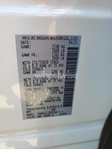 Photo 8 of 2025 NISSAN MURANO SV (VIN 5N1AZ3BS4SC124053)